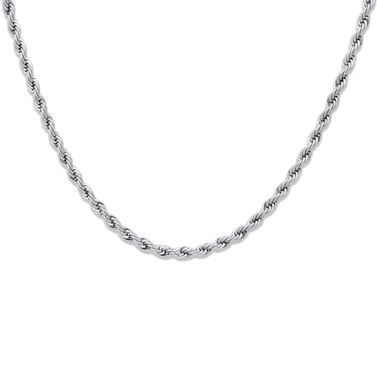 Dennis Rope Chain Silver 3MM Αλυσίδα λαιμού από ανοξείδωτο ατσάλι 316L